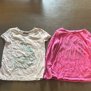 2 Carters Girls Long Sleeve & Cream Short Sleeve Tee Set - G is for Girl Power